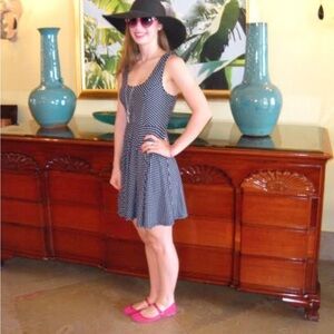 Free People Black and White Polka Dot Mini Dress